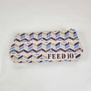 Clarins Blue and Purple Chevron Cosmetic Bag
